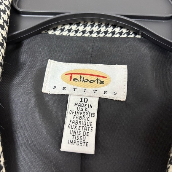 Vintage Talbots Womens Houndstooth Wool Blazer Jacket size 10 Petite - Picture 6 of 13